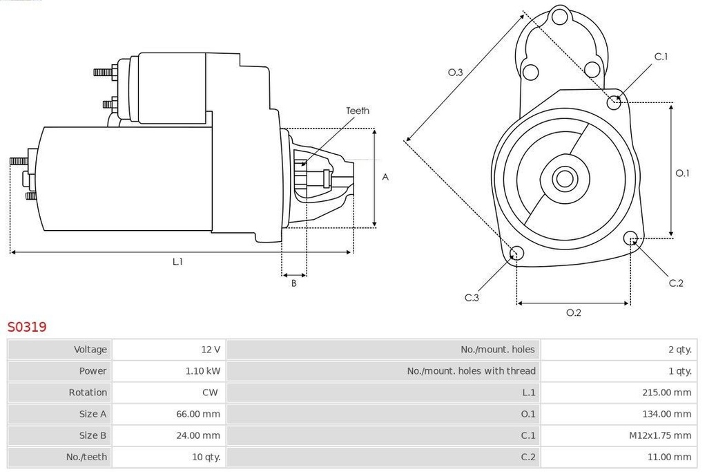 Motor de arranque AS-PL S0319