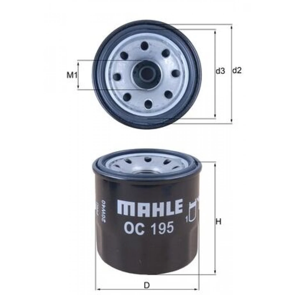 Filtro de aceite del motor MAHLE ORIGINAL OC 195