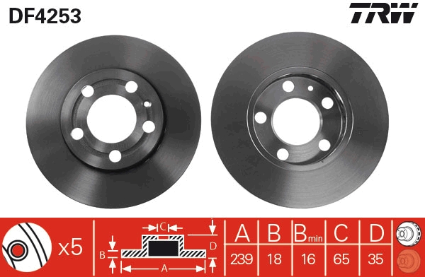 Juego de discos de freno TRW DF4253