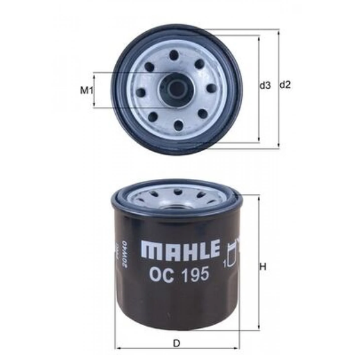 [OC195, 152009645R] Filtro de aceite del motor MAHLE ORIGINAL TALISMAN MAR735