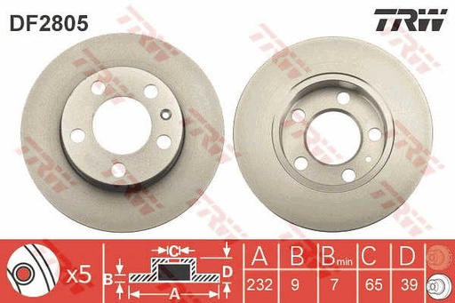 [DF2805] Juego de discos de freno TRW DF2805