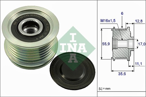 [535004110] Rueda libre alternador INA 535 0041 10