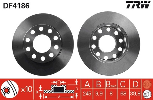 [DF4186] Disco de freno TRW DF4186